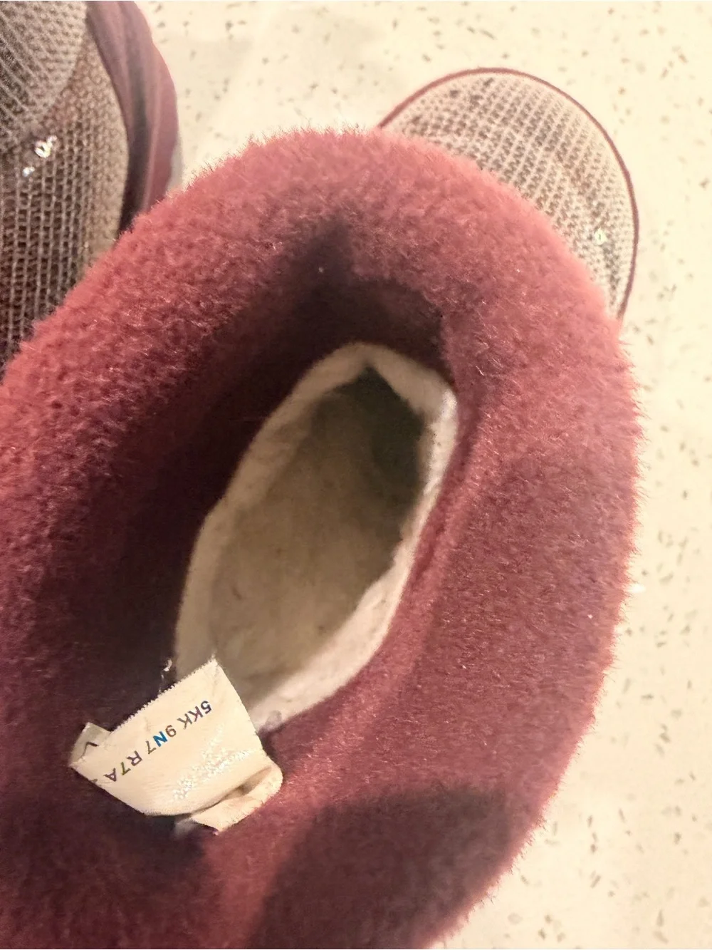 UGG Kids Sequin Boots in Burgundy